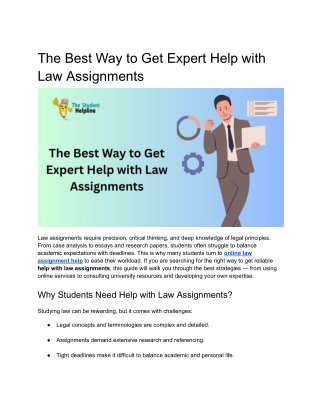The Best Way to Get Expert Help with Law Assignments