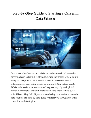 Step-by-Step Guide to Starting a Career in Data Science