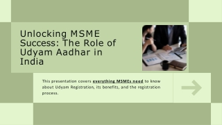 Unlocking MSME Success: The Role of Udyam Aadhar in India