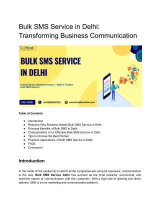 Bulk SMS Service in Delhi_ Transforming Business Communication