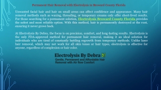 Permanent Hair Removal with Electrolysis in Broward County Florida