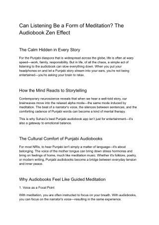 Can Listening Be a Form of Meditation_ The Audiobook Zen Effect