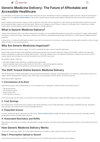 Generic Medicine Delivery