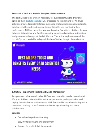 MLOps Course in Hyderabad | MLOps Training Online