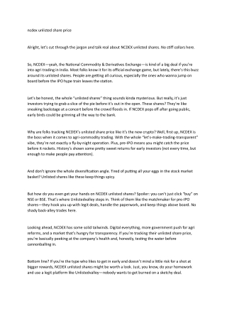 ncdex unlisted share price (1)