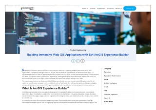 Building Immersive Web GIS Applications with Esri ArcGIS Experience Builder