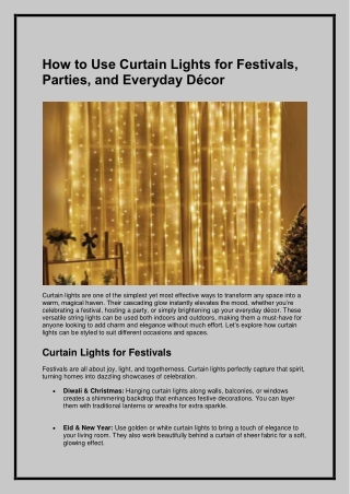 How to Use Curtain Lights for Festivals