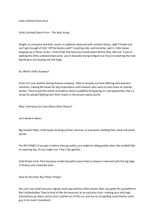 orbis unlisted share price (1)