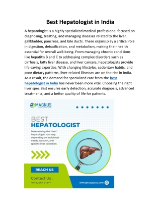 Best Hepatologist in India