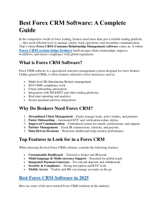 Best Forex CRM Software