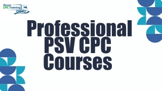 Professional PSV CPC Courses