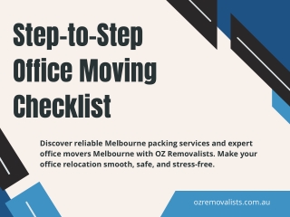 Step-to-Step Office Moving Checklist