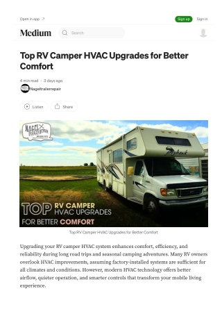 Stay Comfortable with Mobile RV Repair Michigan HVAC Tips