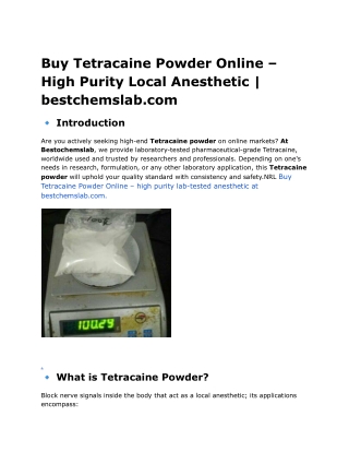 Buy Tetracaine Powder Online