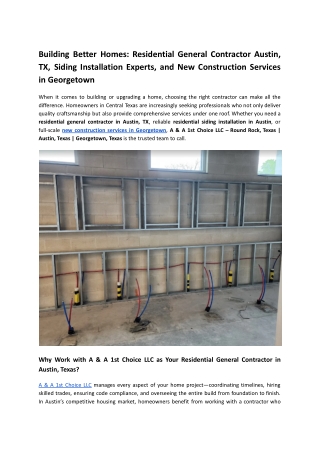 Building Better Homes: Residential General Contractor Austin, TX