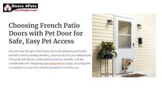 Choosing French Patio Doors with Pet Door for Safe, Easy Pet Access