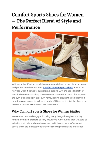 Comfort Sports Shoes for Women – The Perfect Blend of Style and Performance