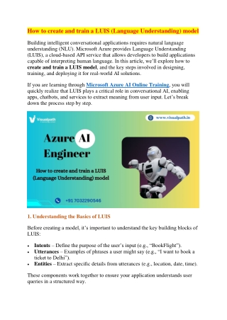Microsoft Azure AI Engineer Training | AI 102 at Visualpath