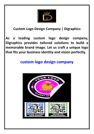 Custom Logo Design Company  Digraphics
