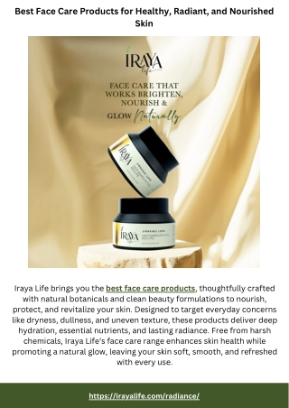 Best Face Care Products for Healthy, Radiant, and Nourished Skin