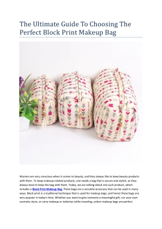 The Perfect Block Print Makeup Bag