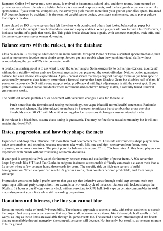 Balanced PvP: Finding the Right RO Private Server for Competitive Play