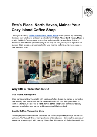 Etta’s Place, North Haven, Maine_ Your Cozy Island Coffee Shop