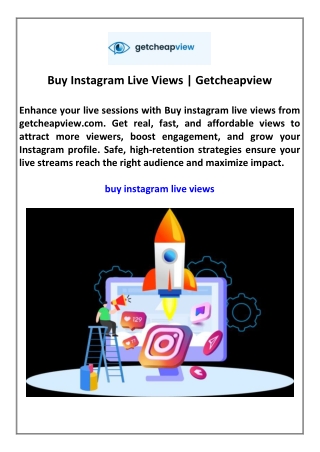 Buy Instagram Live Views  Getcheapview