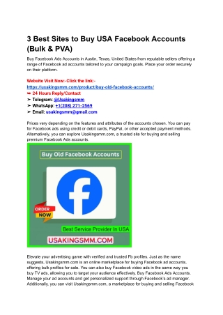 3 Best Sites to Buy USA Facebook Accounts (Bulk & PVA)