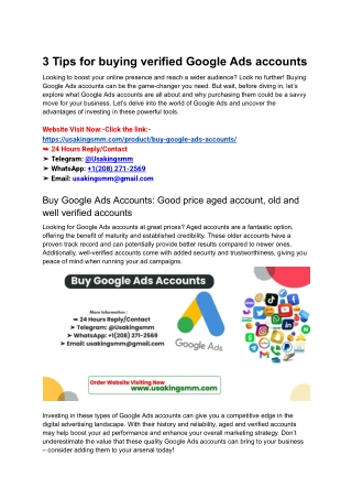 3 Tips for buying verified Google Ads accounts