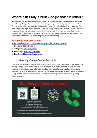 Where can I buy a bulk Google Voice number