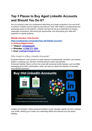 Top 3 Places to Buy Aged LinkedIn Accounts and Should You Do It