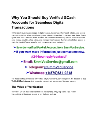 Why You Should Buy Verified GCash Accounts for Seamless Digital Transactions