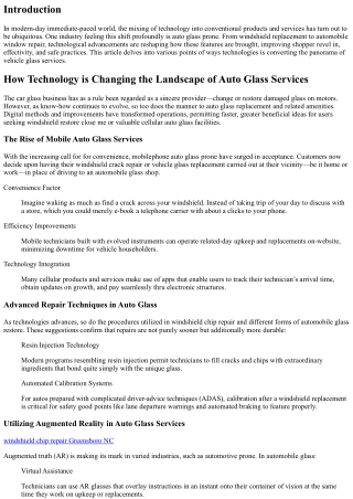 How Technology is Changing the Landscape of Auto Glass Services