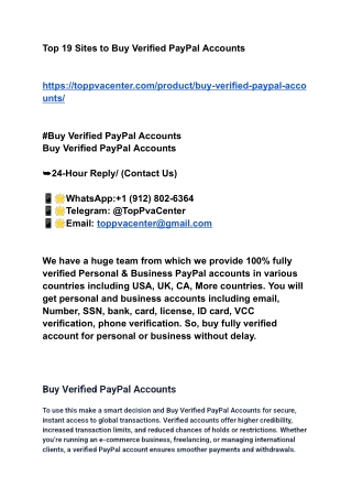 Top 19 Sites to Buy Verified PayPal Accounts