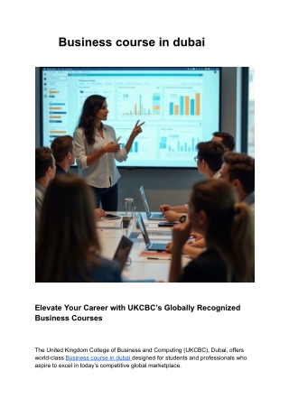 Business course in dubai