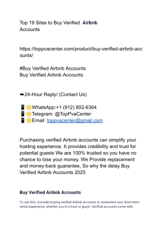 Buy Verified Airbnb Accounts
