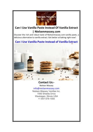 Can I Use Vanilla Paste Instead Of Vanilla Extract Nielsenmassey.com