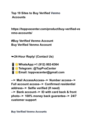 Top 19 Sites to Buy Verified Venmo