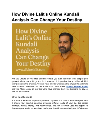 How Divine Lalit’s Online Kundali Analysis Can Change Your Destiny