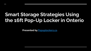 Smart Storage Strategies Using the 16ft Pop-Up Locker in Onterio
