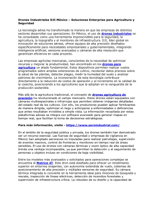 Drones Industriales DJI México – Soluciones Enterprise para Agricultura y Seguridad