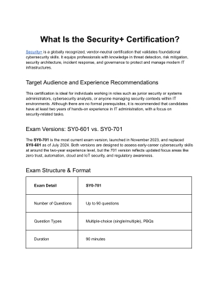 Computer Security Technician (CompTIA S )