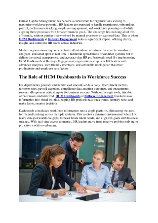 HCM Dashboards