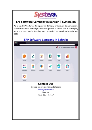 Erp Software Company In Bahrain Systera.bh