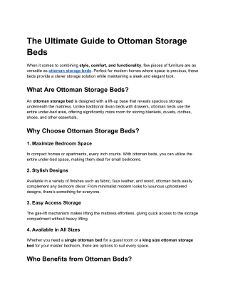 The Ultimate Guide to Ottoman Storage Beds
