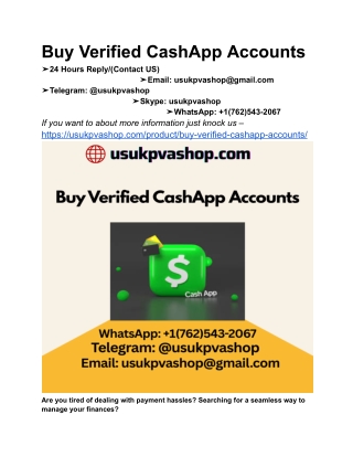 Buy Verified CashApp Accounts
