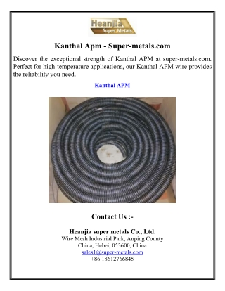 Kanthal Apm - Super-metals.com