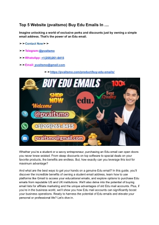 Top 5 Website (pvaitsmo) Buy Edu Emails In ....