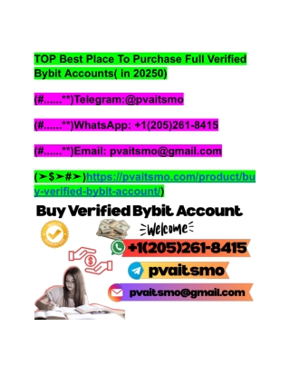 TOP Best Place To Purchase Full Verified Bybit Accounts( in 20250)